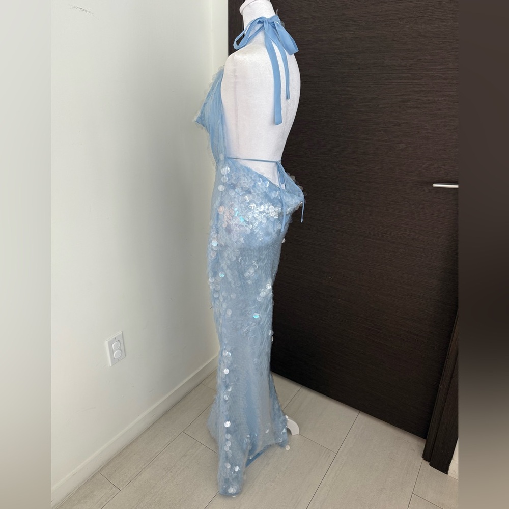 Rat & Boa Light Blue Sequin Backless Dress Size XS - Picture 3 of 8